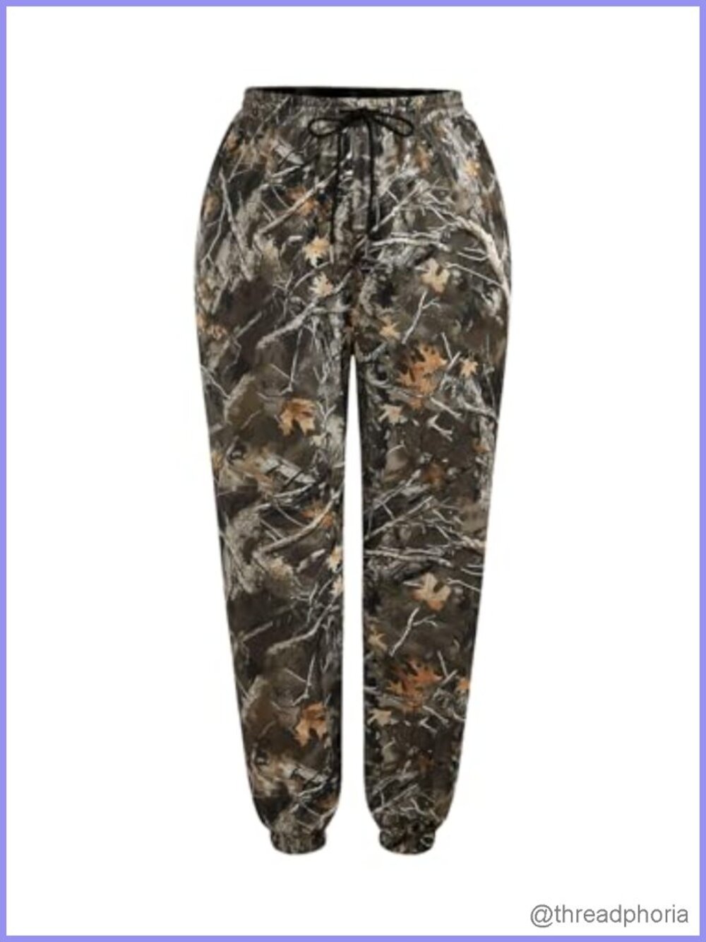 Plus Size Camo Drawstring Joggers Sweatpants Elastic Waist